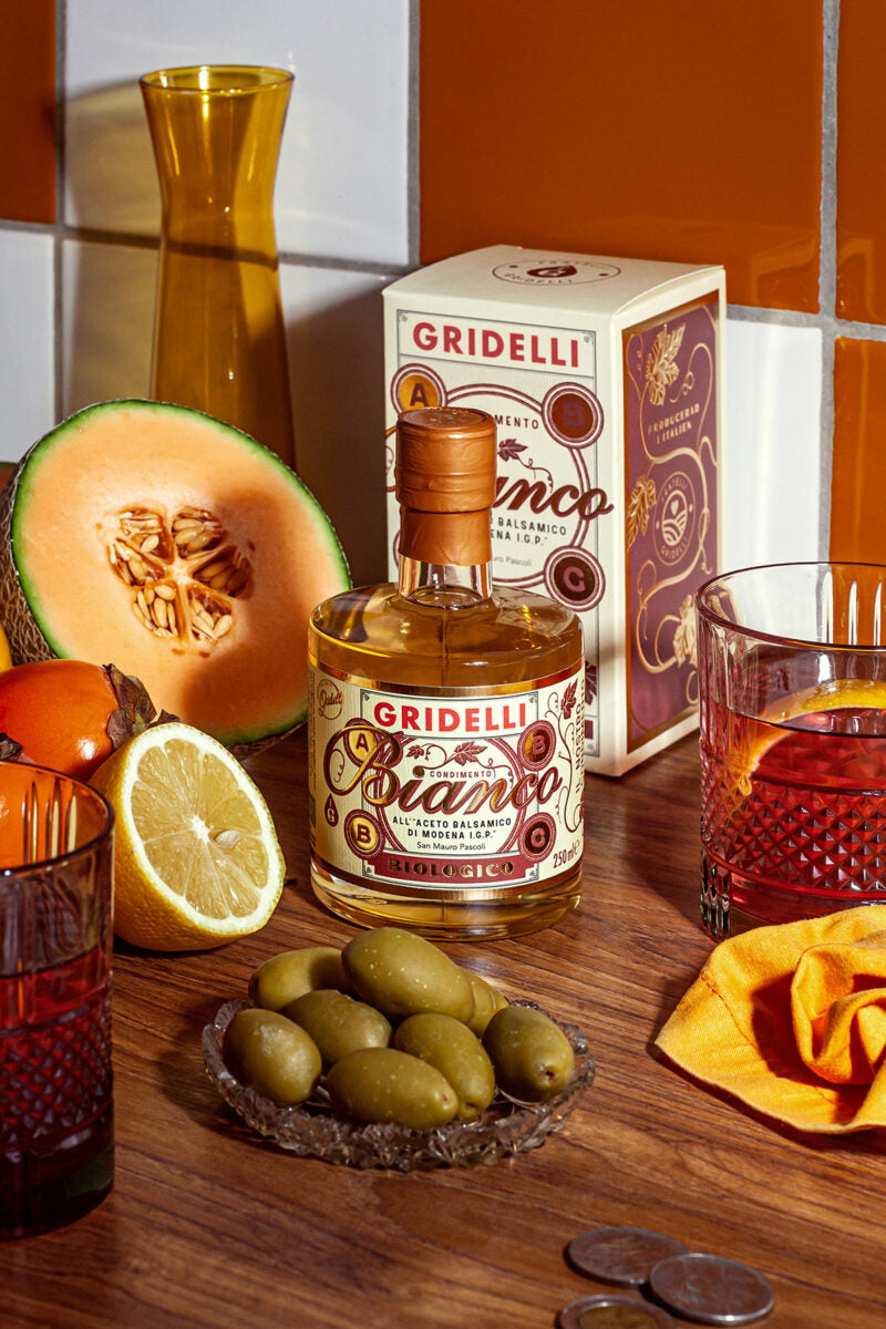 Gridelli Aceto Balsamico med oliver, citroner och drinkar
